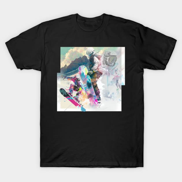 Snowboard art gift T-Shirt by Sticky T